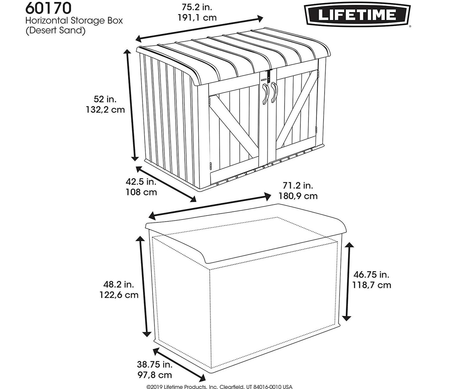 Lifetime 6 x 3.5 ft Low Garden Storage Box