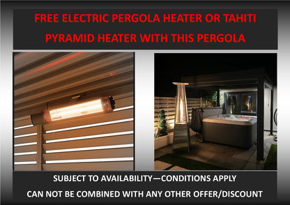 4m x 3.6m Aluminium Louvered Pergola – Grey