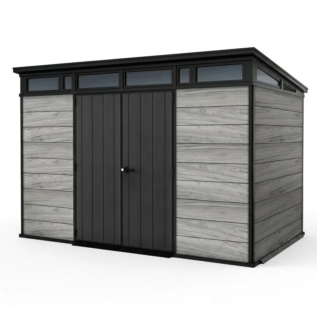 Keter 11×7 Artisan Heavy Duty Plastic Pent Shed Grey
