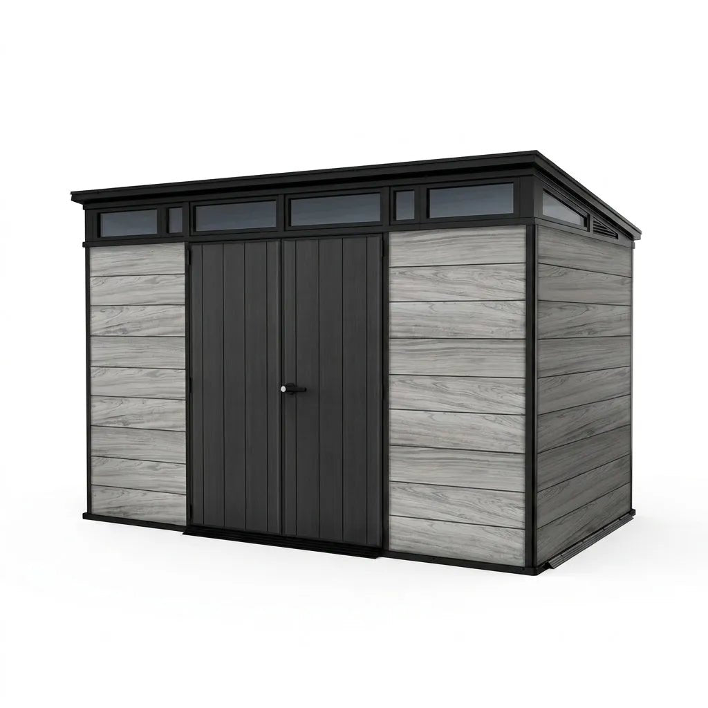 Keter 11×7 Artisan Heavy Duty Plastic Pent Shed Grey