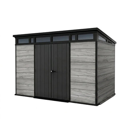 Keter 11×7 Cortina Heavy Duty Plastic Pent Shed Dark Grey