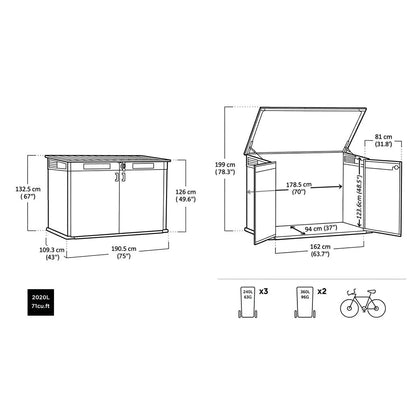 Keter 4×2 Cortina Alto Heavy Duty Vertical Shed Dark Grey