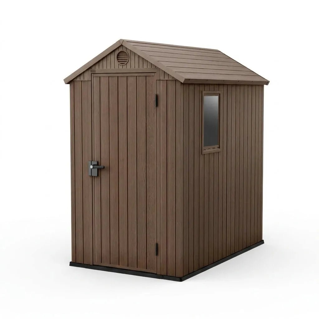 Keter 4×6 Darwin Heavy Duty Plastic Garden Shed Brown