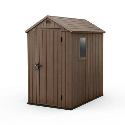Keter 4×6 Darwin Heavy Duty Plastic Garden Shed Brown