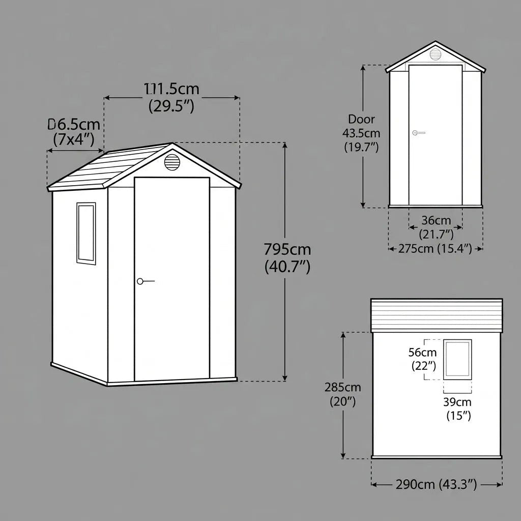 Keter 4×6 Darwin Heavy Duty Plastic Garden Shed Brown