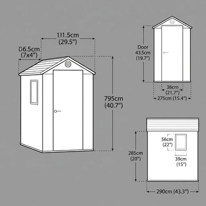 Keter 4×6 Darwin Heavy Duty Plastic Garden Shed Brown