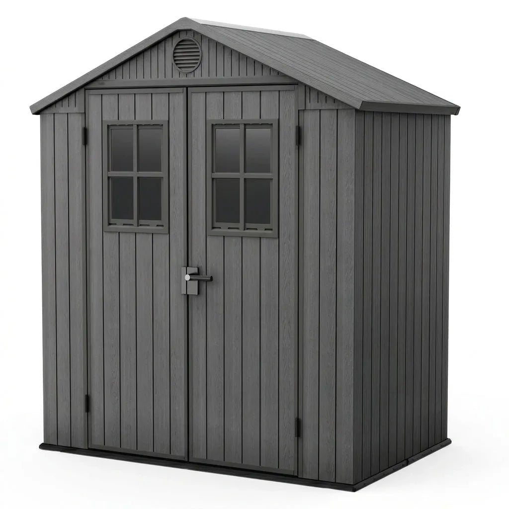 Keter 4×6 Darwin Heavy Duty Plastic Garden Shed Grey