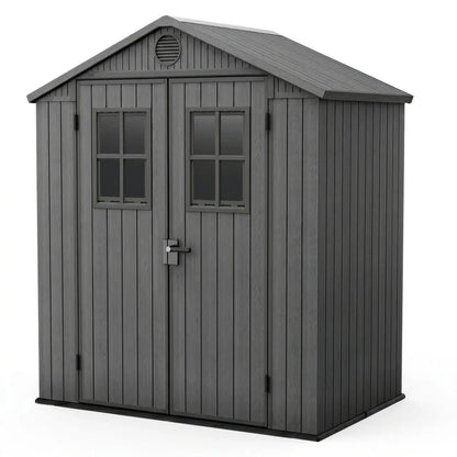 Keter 4×6 Darwin Heavy Duty Plastic Garden Shed Grey