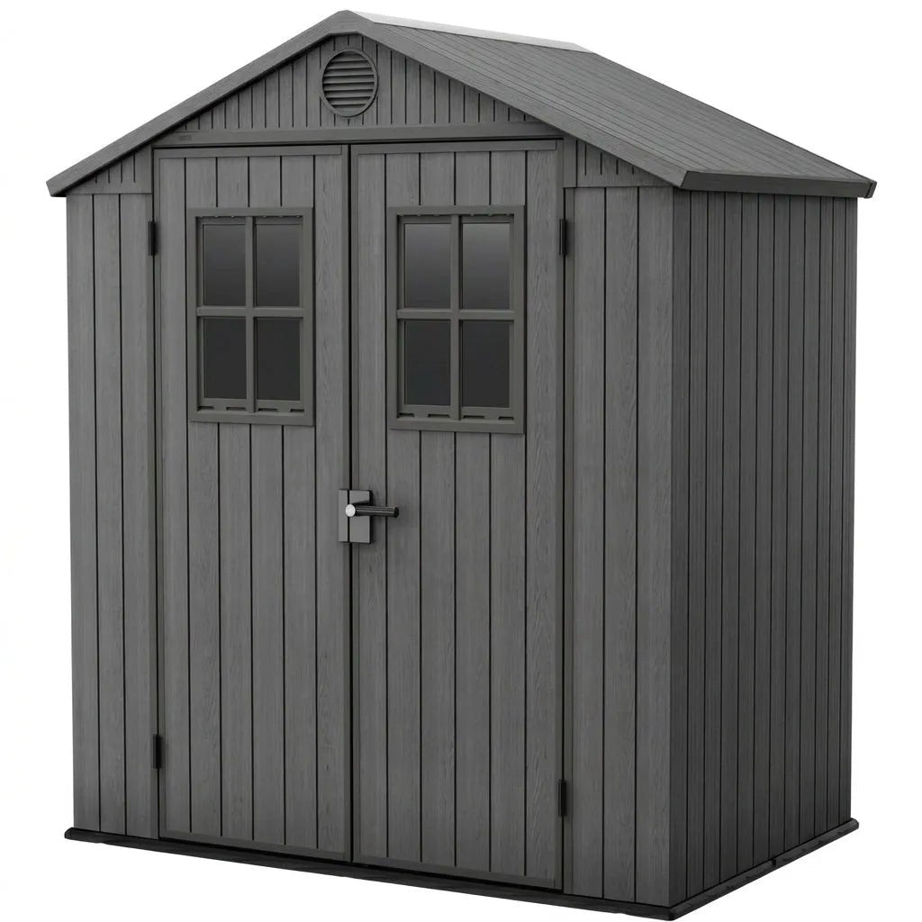 Keter 4×6 Darwin Heavy Duty Plastic Garden Shed Grey