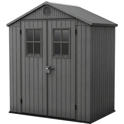 Keter 4×6 Darwin Heavy Duty Plastic Garden Shed Grey