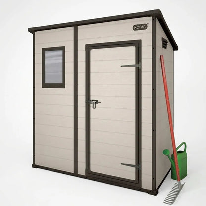 Keter 6×4 Manor Plastic Pent Garden Storage Shed Beige