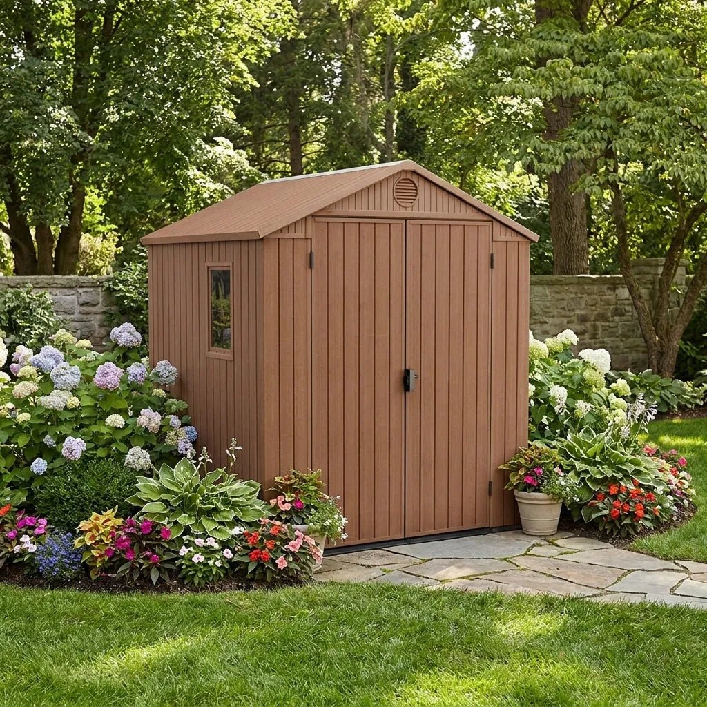 Keter 6×6 Darwin Heavy Duty Plastic Garden Shed Brown