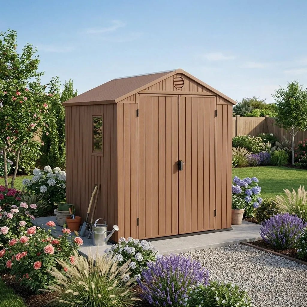 Keter 6×6 Darwin Heavy Duty Plastic Garden Shed Brown