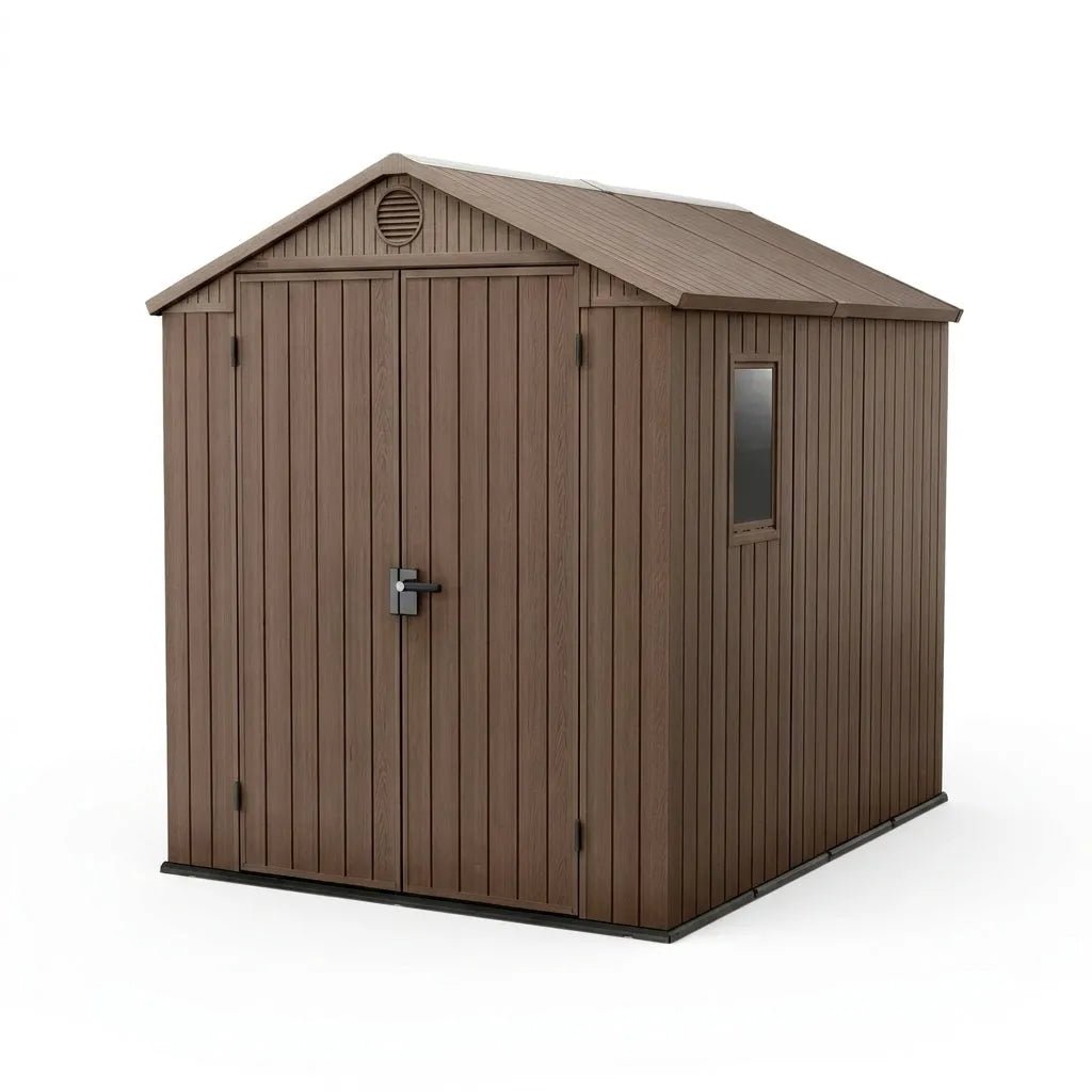 Keter 6×8 Darwin Heavy Duty Plastic Garden Shed Brown