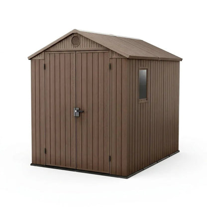 Keter 6×8 Darwin Heavy Duty Plastic Garden Shed Brown