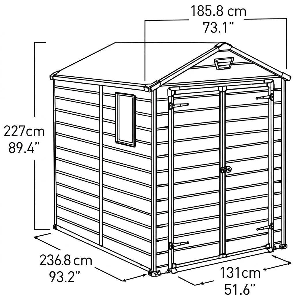Keter 6x8 Manor Plastic Garden Storage Shed Beige