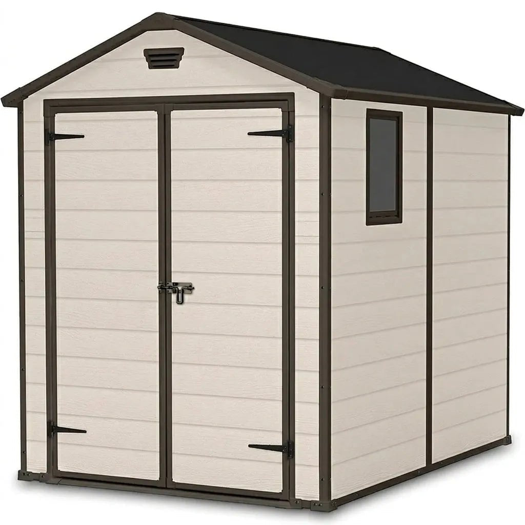 Keter 6x8 Manor Plastic Garden Storage Shed Beige
