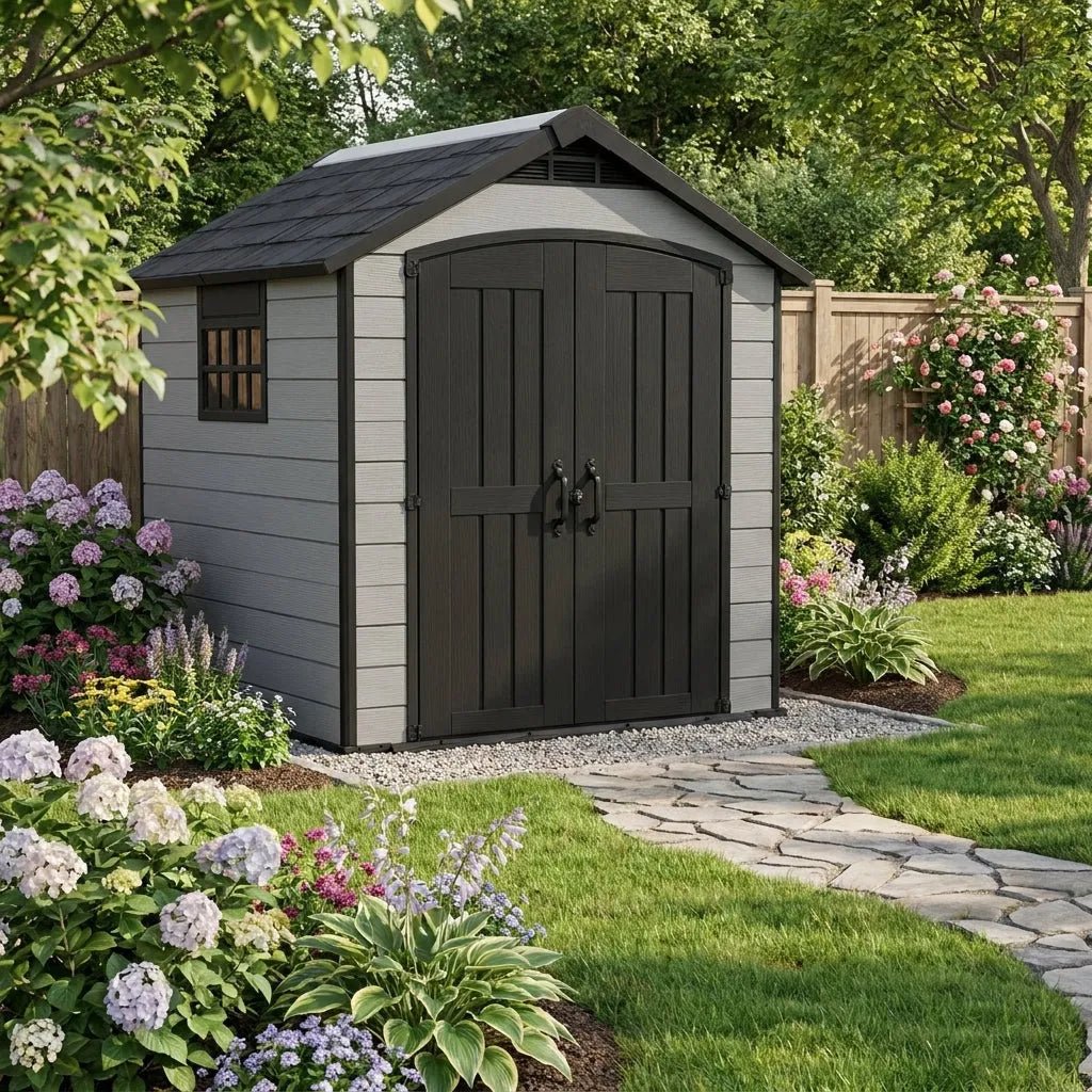 Keter 7.5’x11’ Premier Heavy Duty Plastic Shed Grey
