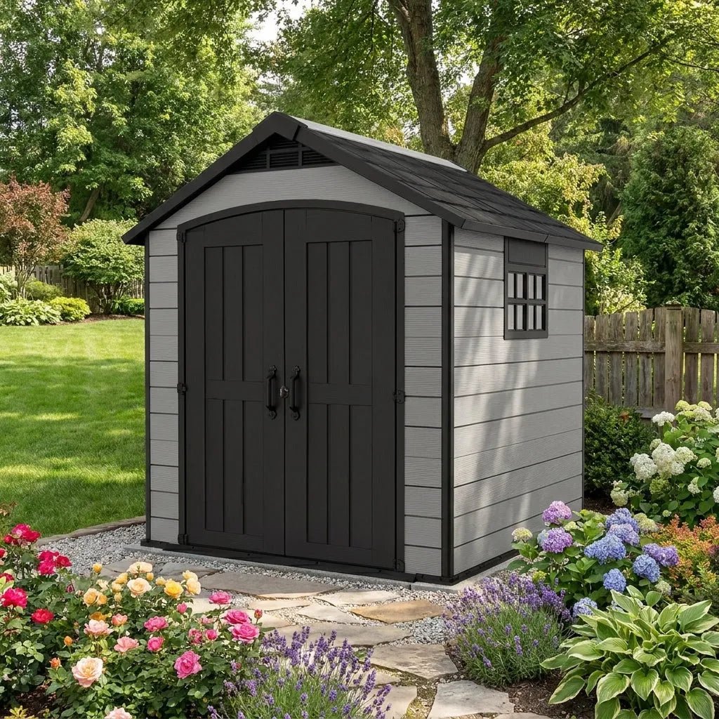 Keter 7.5’x11’ Premier Heavy Duty Plastic Shed Grey