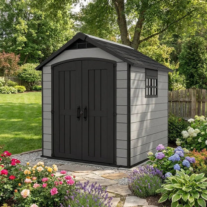 Keter 7.5’x11’ Premier Heavy Duty Plastic Shed Grey
