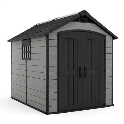 Keter 7.5x9 Premier Heavy Duty Plastic Shed Grey