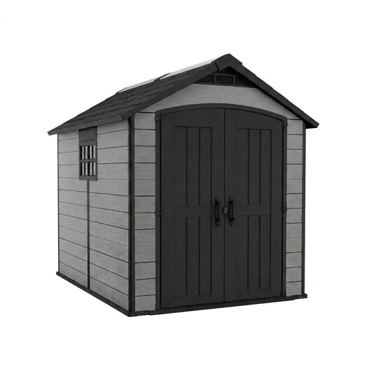 Keter 7.5x9 Premier Heavy Duty Plastic Shed Grey