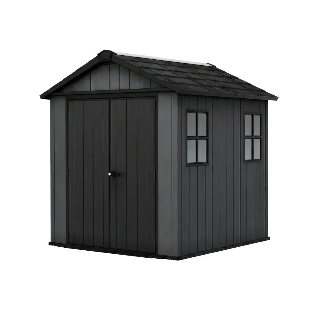 Keter 7’x7.5’ Newton Plus Side Entry Plastic Shed Dark Grey