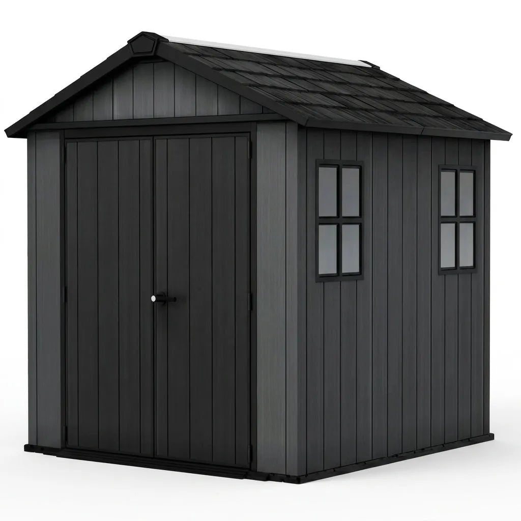 Keter 7’x7.5’ Newton Plus Side Entry Plastic Shed Dark Grey