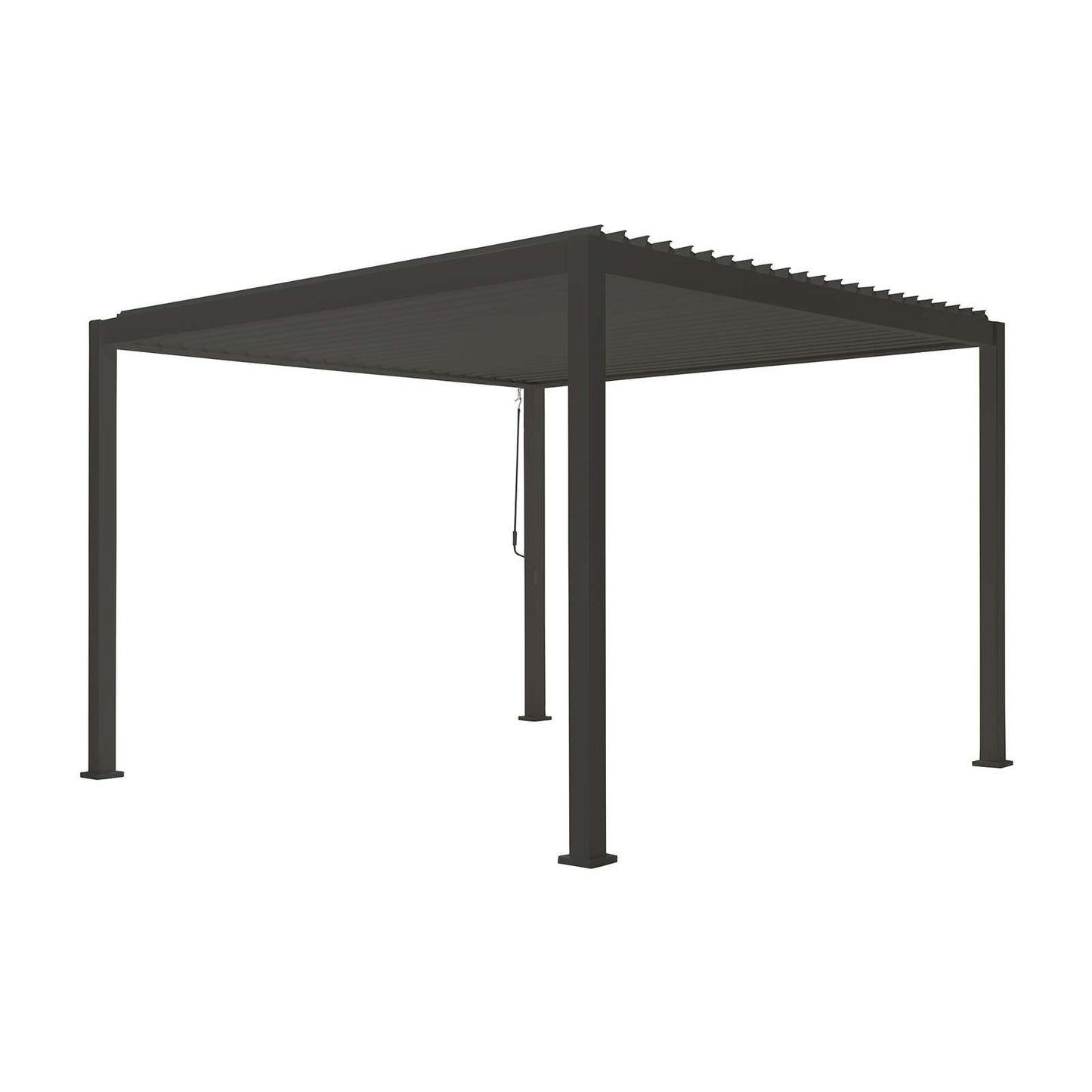 3m x 3m Square Aluminium Louvered Pergola – Grey
