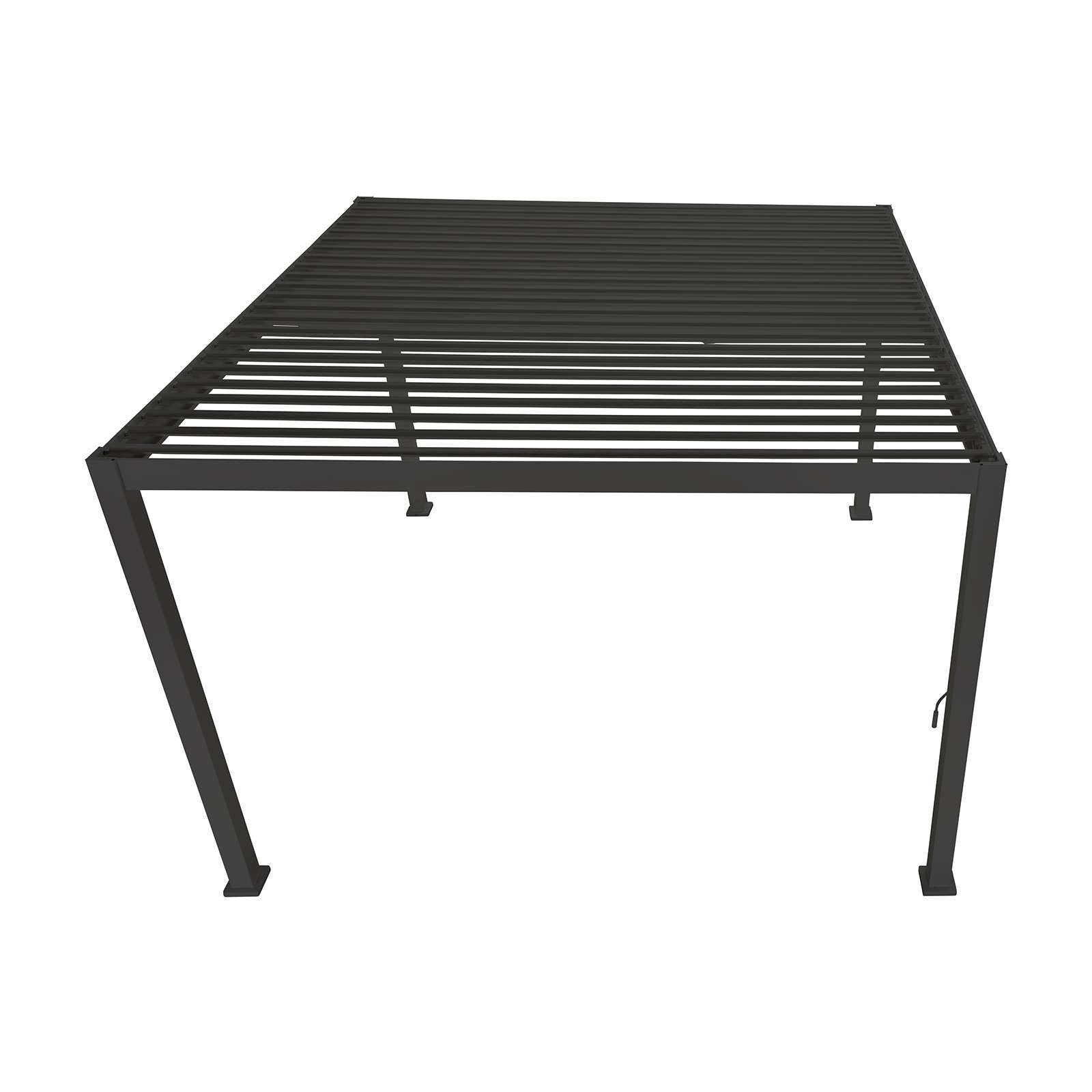 3m x 3m Square Aluminium Louvered Pergola – Grey