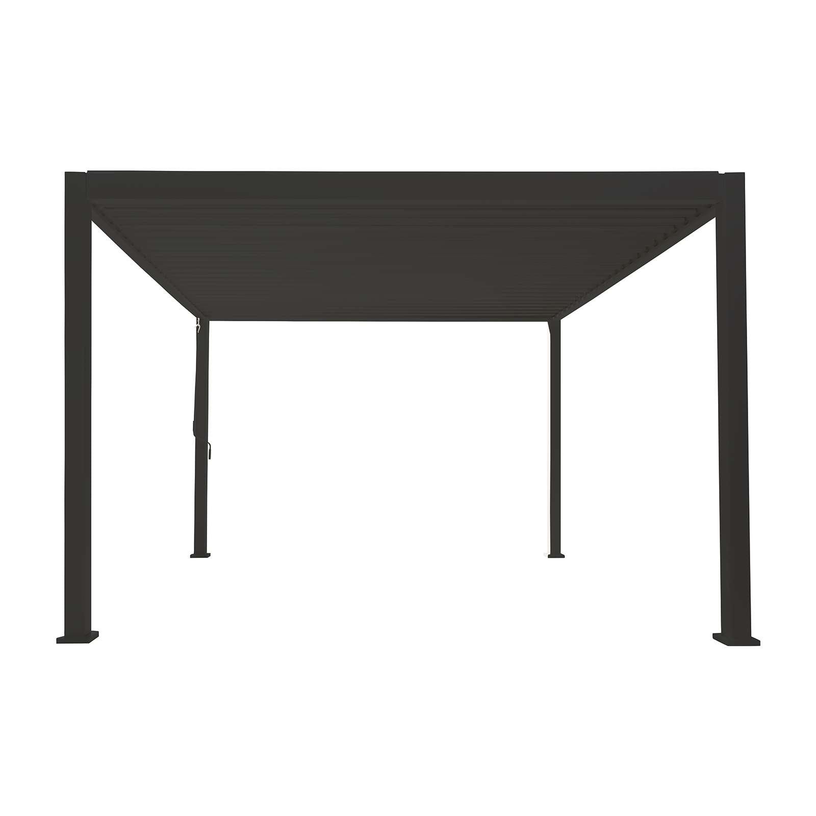 3m x 3m Square Aluminium Louvered Pergola – Grey