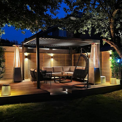4m x 3m Rectangular Aluminium Louvered Pergola – Grey