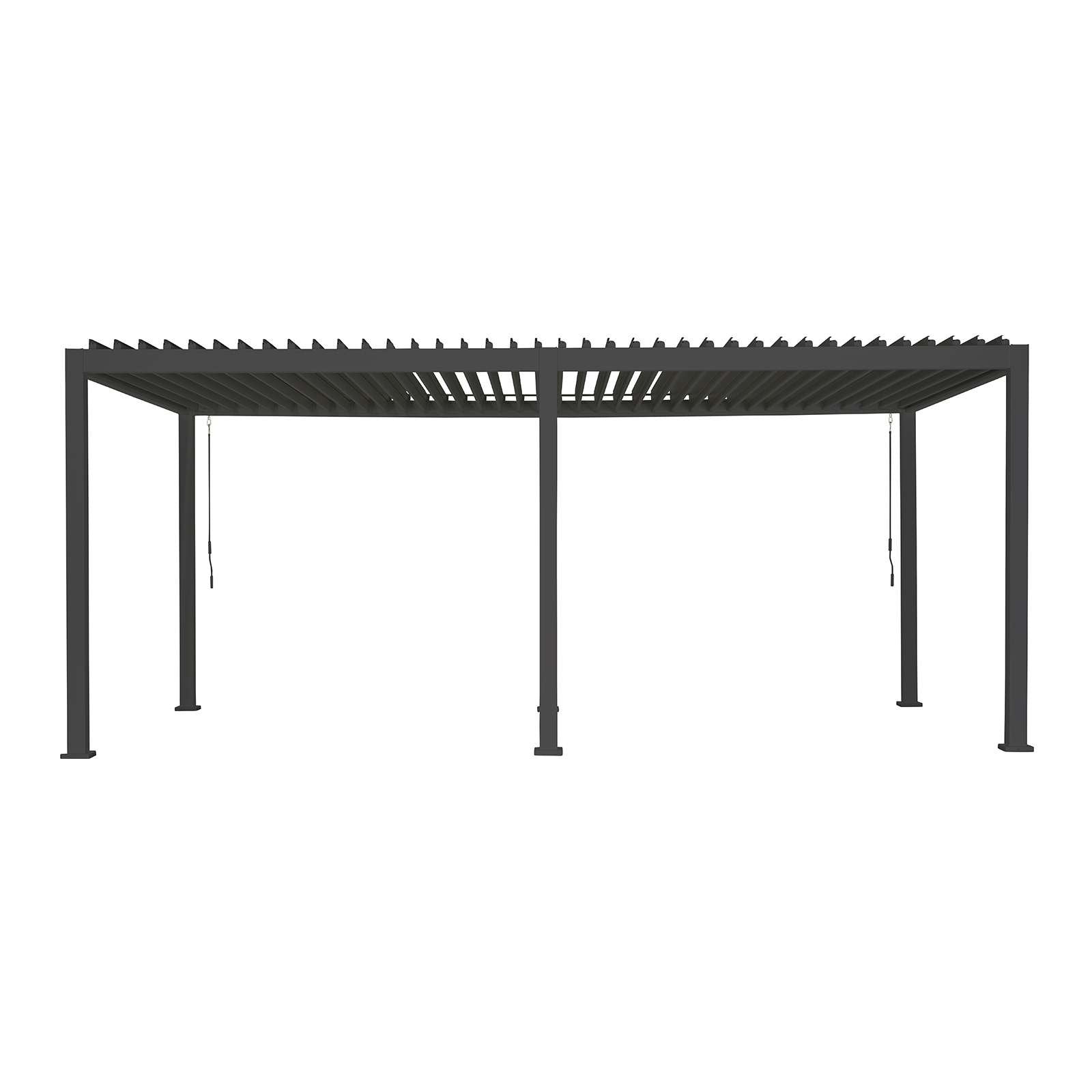 6m x 3m Rectangular Aluminium Louvered Pergola – Grey