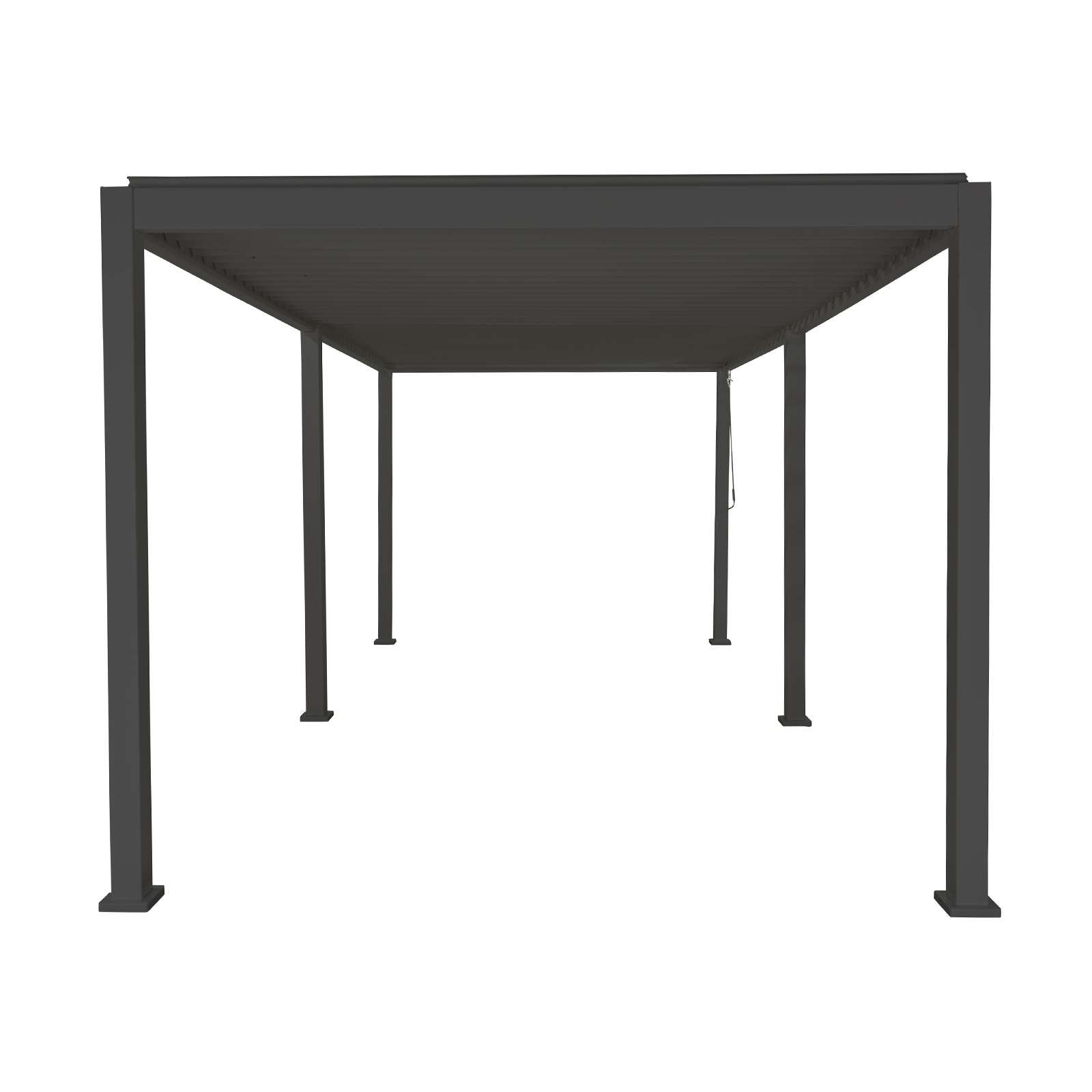 6m x 3m Rectangular Aluminium Louvered Pergola – Grey