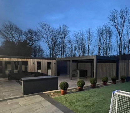 7.2m x 3.6m Rectangular Aluminium Louvered Pergola – Grey