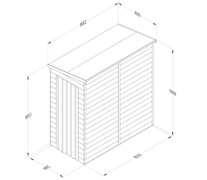 Forest 3 x 6 ft Overlap Pent Shed