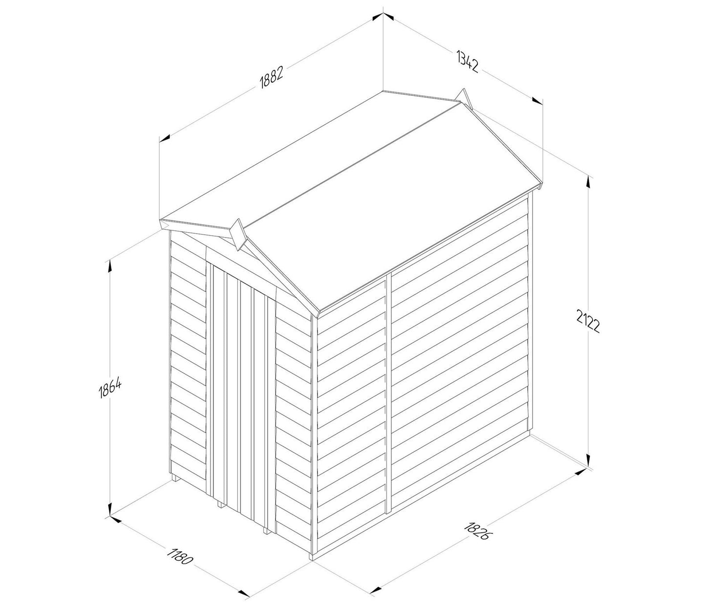 Forest 4 x 6 ft Overlap Security Shed