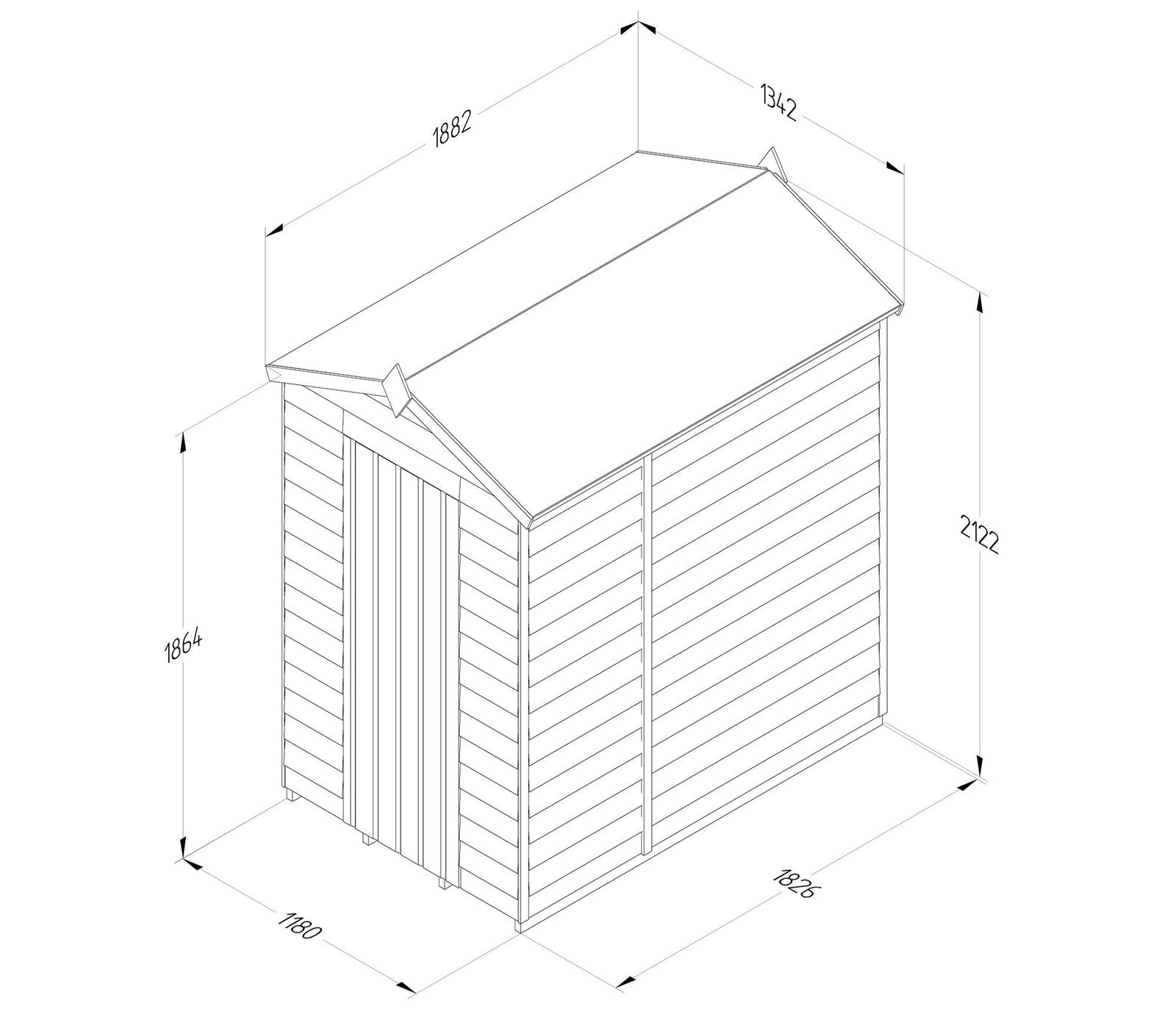 Forest 4 x 6 ft Overlap Security Shed