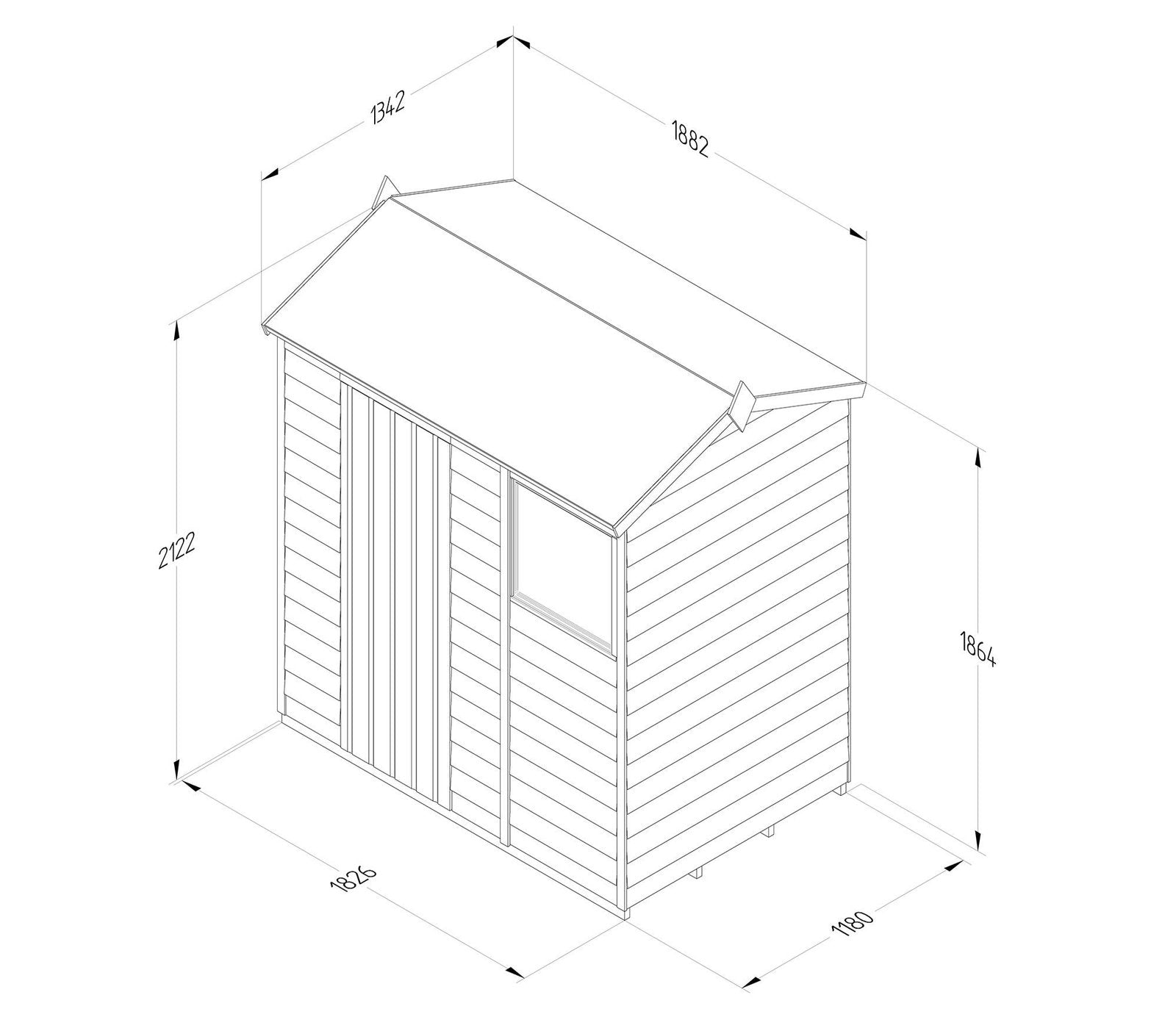 Forest 6 x 4 ft Overlap Reverse Shed