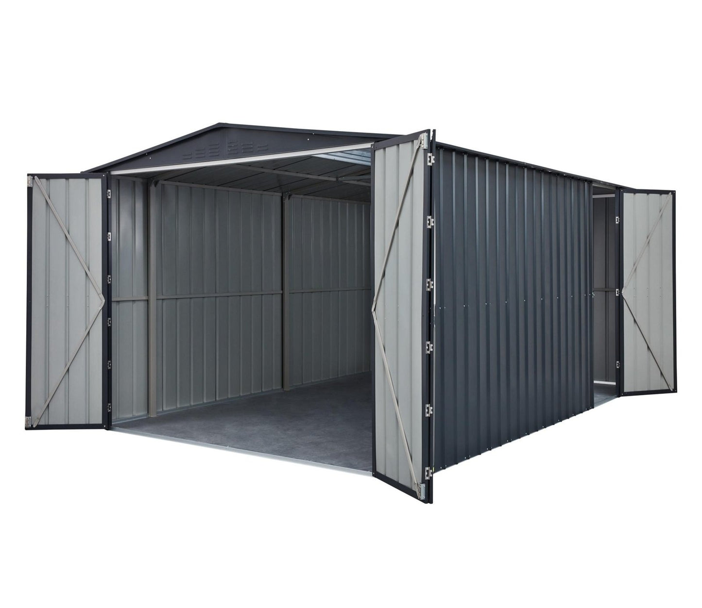 Globel 10 x 15 ft Dual Door Metal Workshop Garage