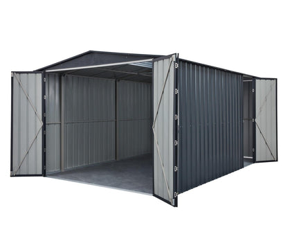 Globel 10 x 15 ft Dual Door Metal Workshop Garage