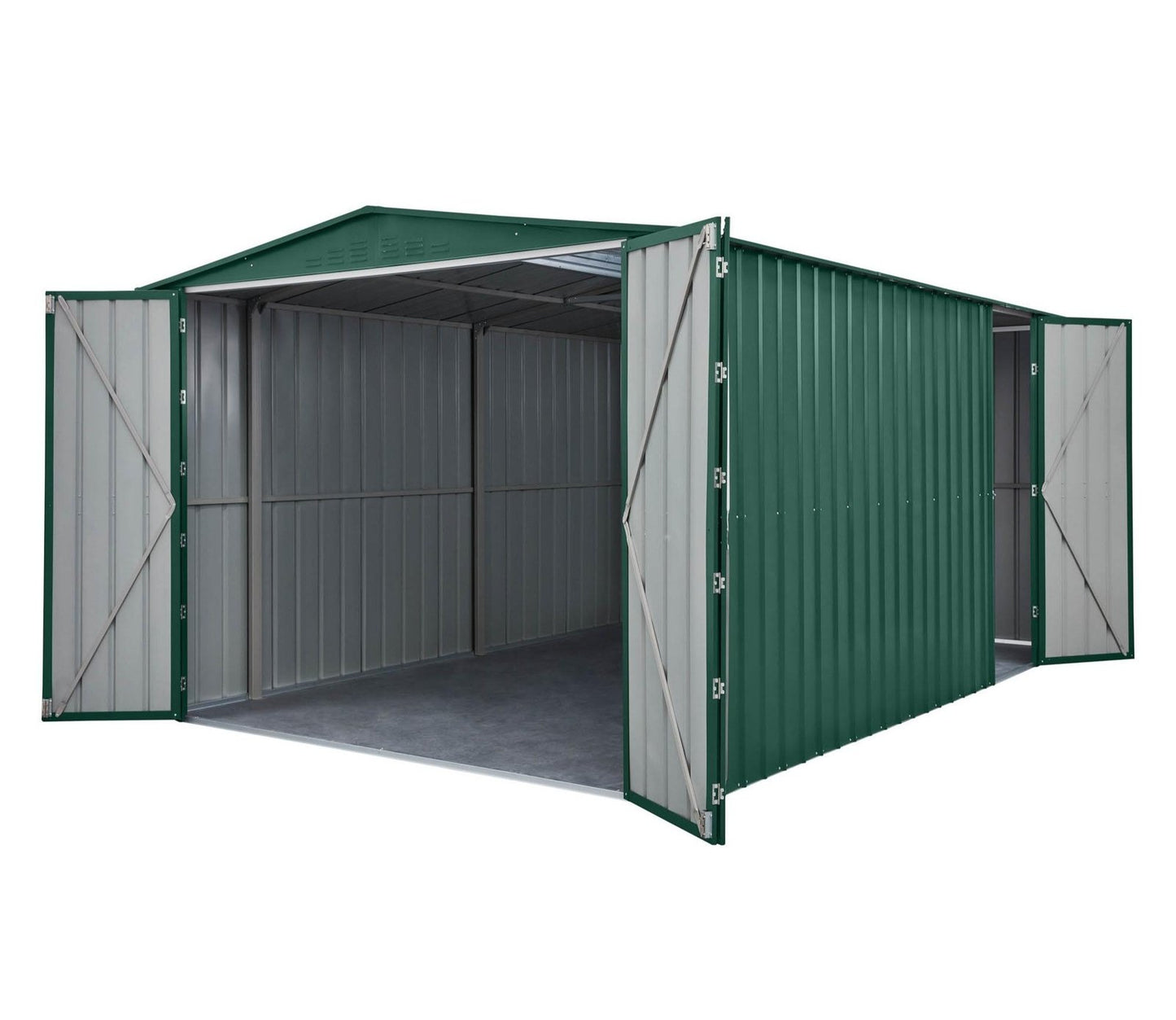 Globel 10 x 15 ft Dual Door Metal Workshop Garage
