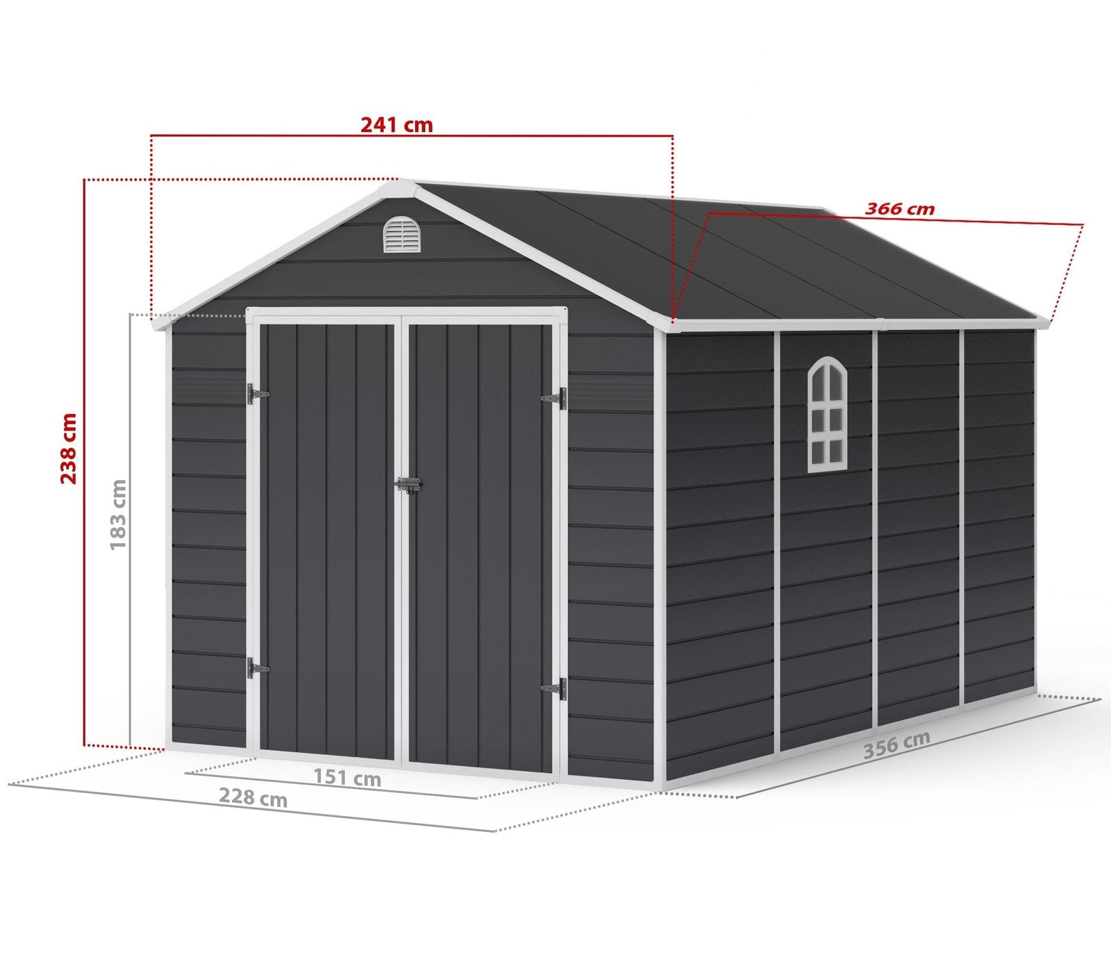 Lotus Sheds Sono 8 x 12 ft Apex Plastic Shed