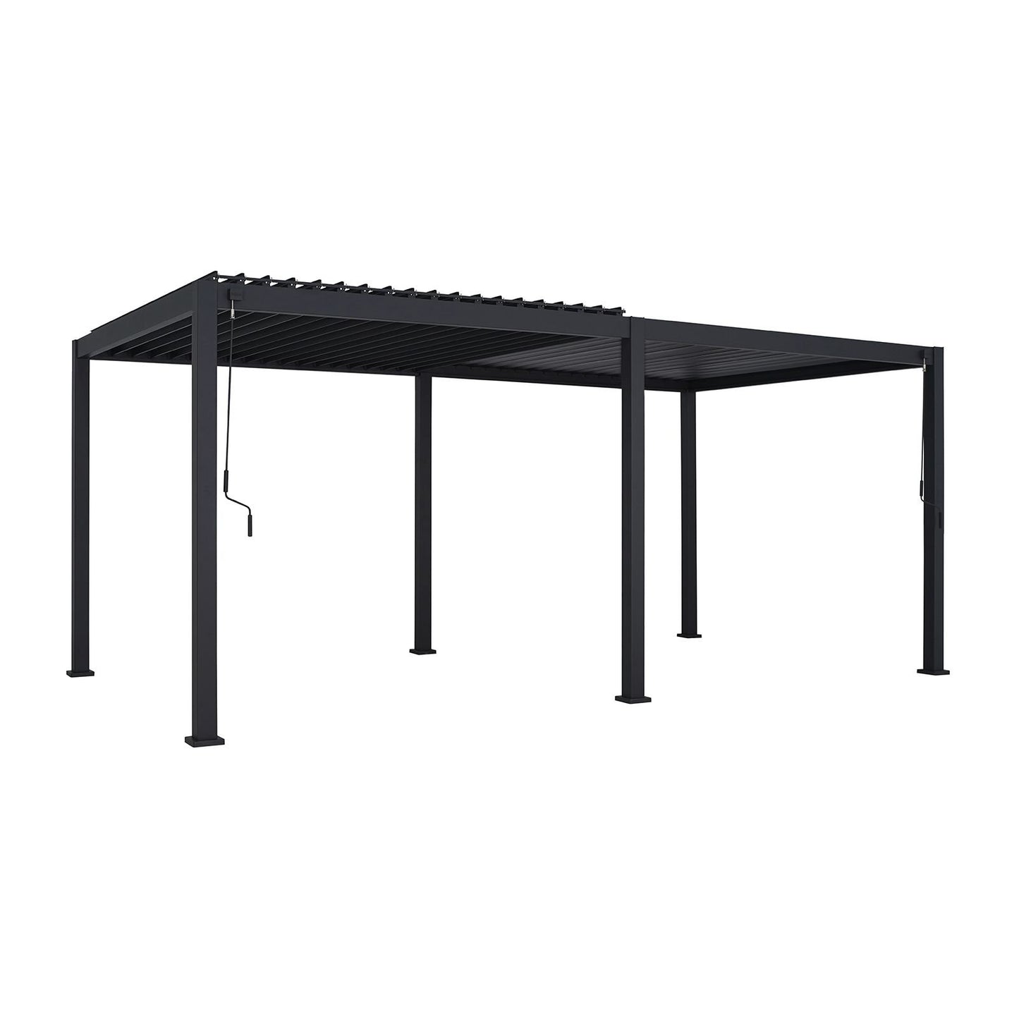 7.2m x 3.6m Rectangular Aluminium Louvered Pergola – Grey