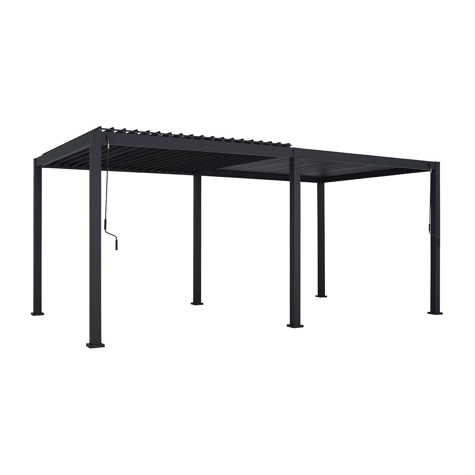7.2m x 3.6m Rectangular Aluminium Louvered Pergola – Grey