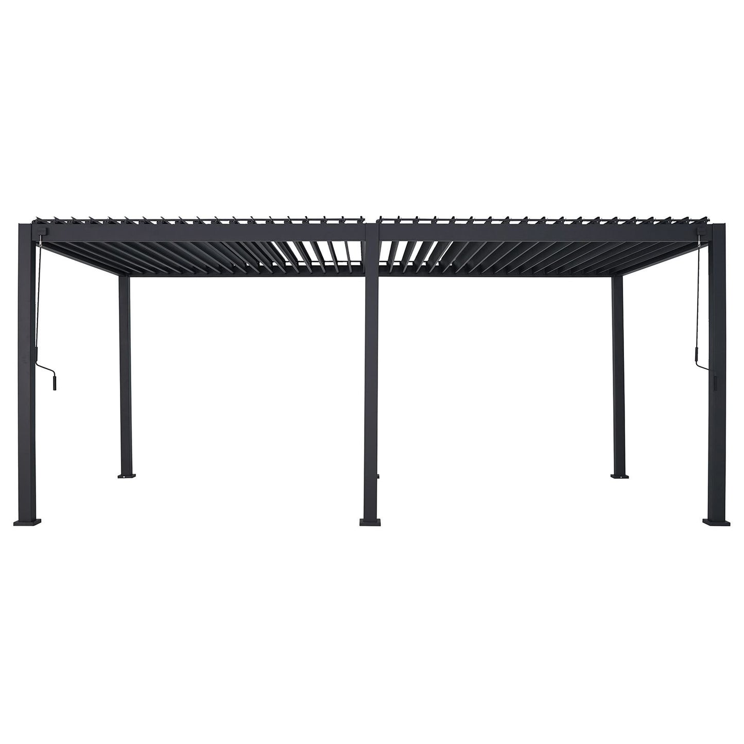 7.2m x 3.6m Rectangular Aluminium Louvered Pergola – Grey