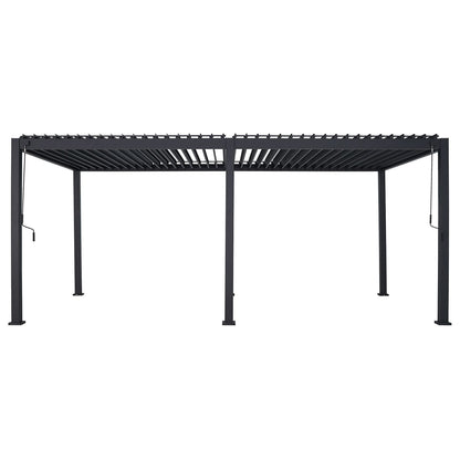 7.2m x 3.6m Rectangular Aluminium Louvered Pergola – Grey