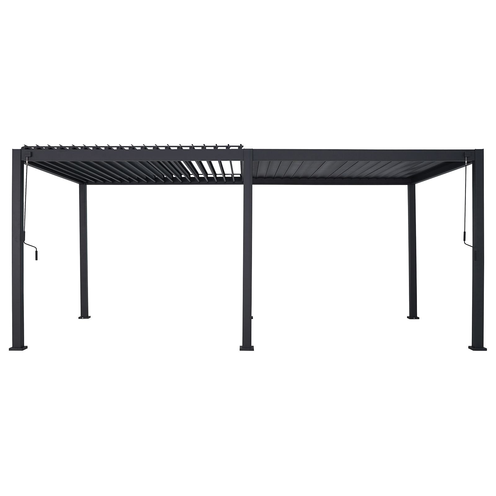 7.2m x 3.6m Rectangular Aluminium Louvered Pergola – Grey