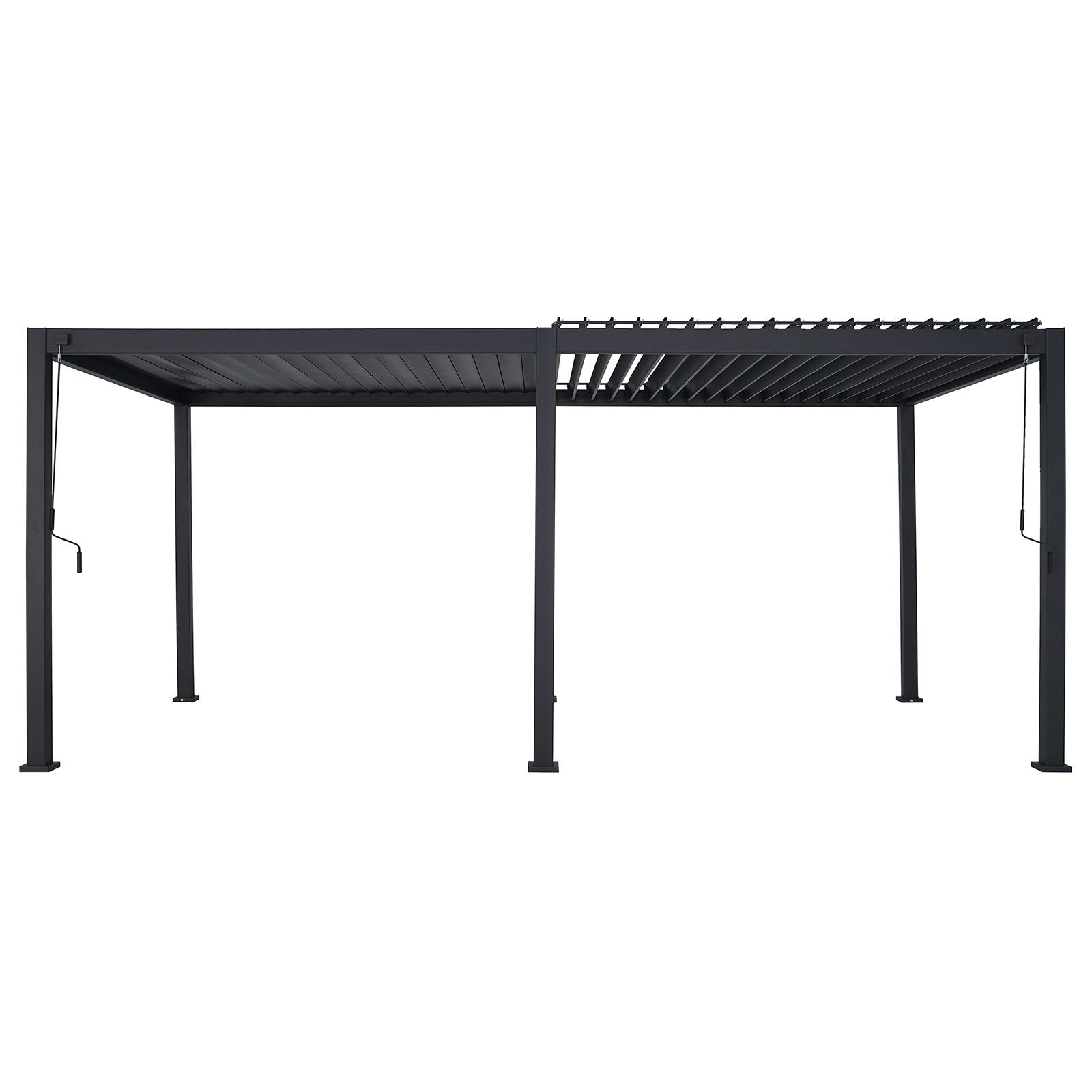 7.2m x 3.6m Rectangular Aluminium Louvered Pergola – Grey