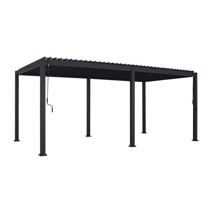 7.2m x 3.6m Rectangular Aluminium Louvered Pergola – Grey